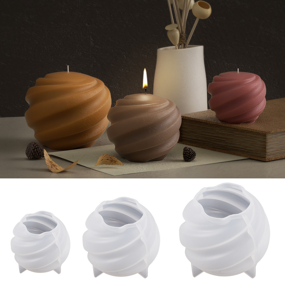 Soap Making Recipes - 회전하는 행성 실리콘 캔들 몰드, 3D