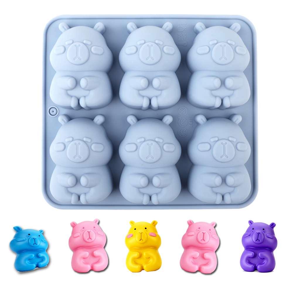 Soap Making Activity - 귀여운 카피바라 모양의 실리콘 케이크 몰드,