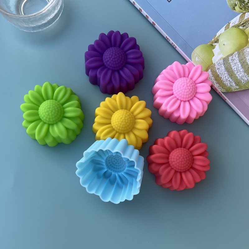 Soap Making Kits - 6종 세트 논스틱 꽃무늬 실리콘 몰드
