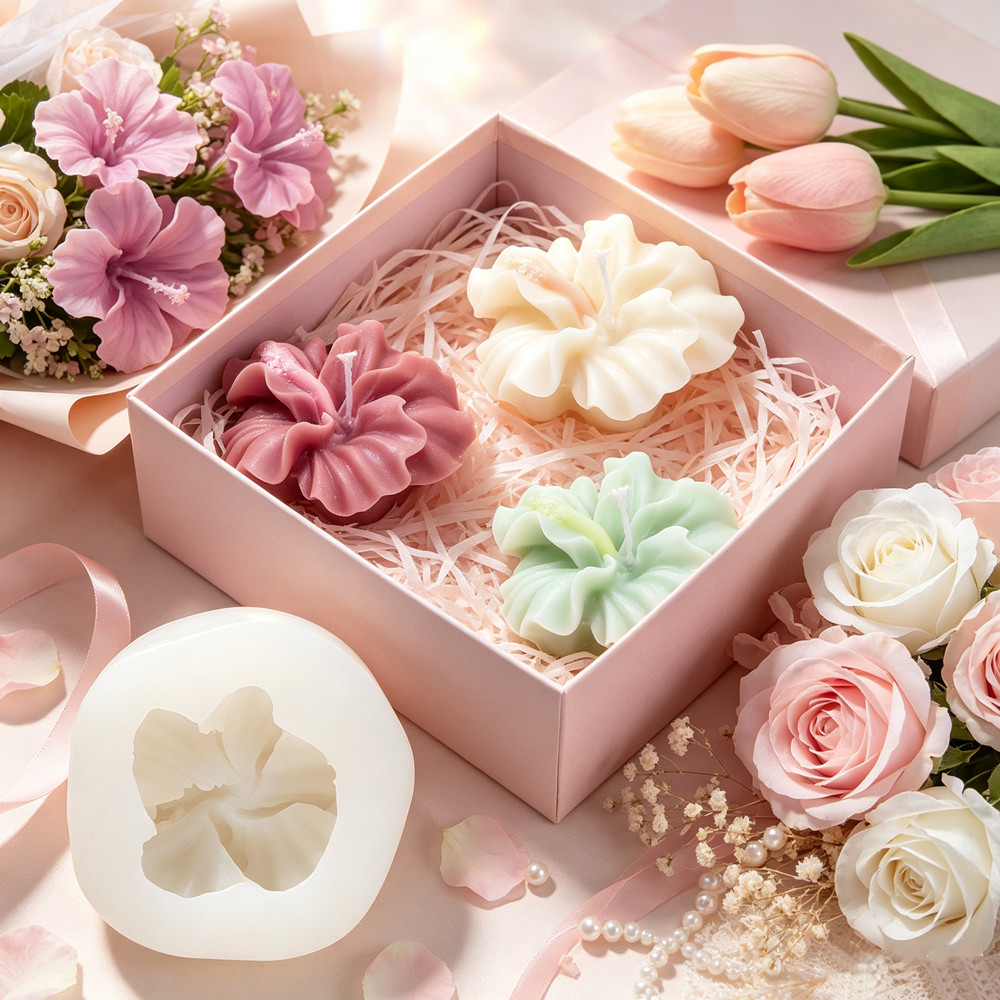 Soap Making Vendors - 2pcs 히비스커스 꽃 양초 금형, 폴리머