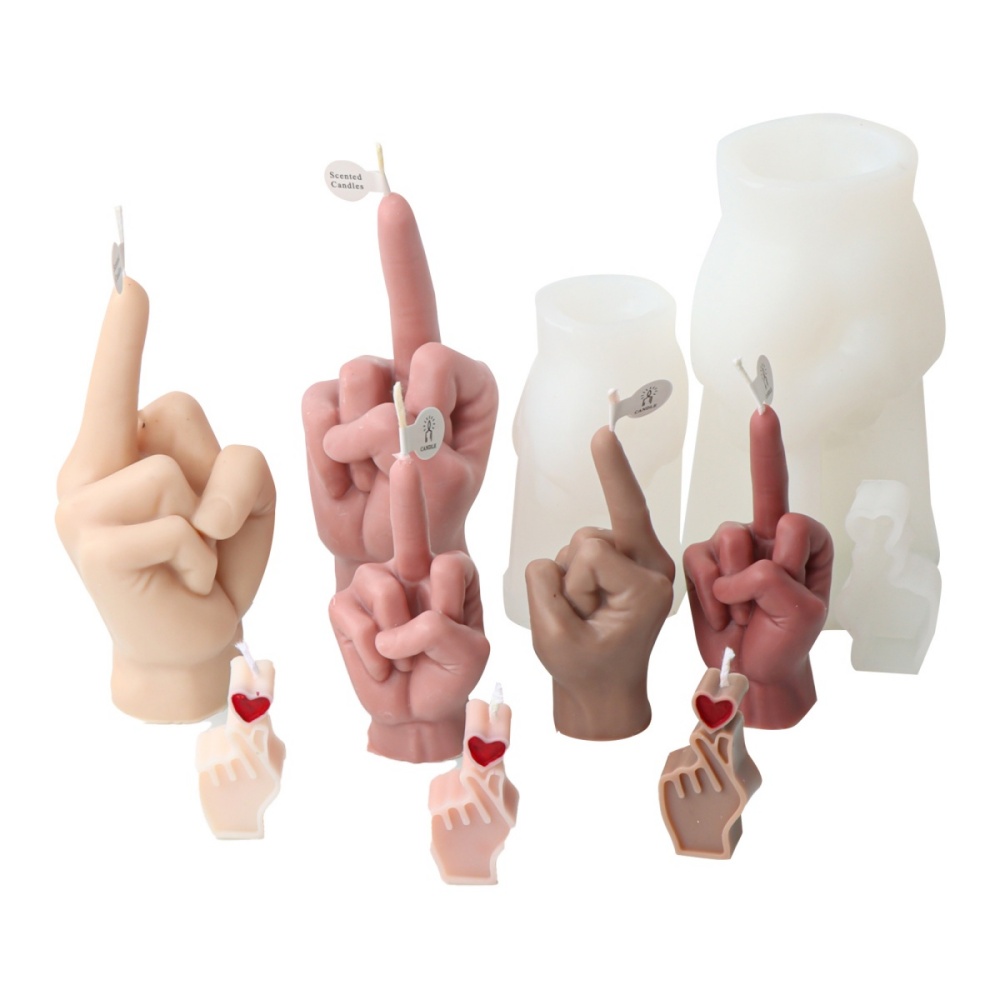 3D 불규칙 제스처 손가락 실리콘 양초 몰드 하트 엄지 - Soap Making Lye 리뷰 및 가격