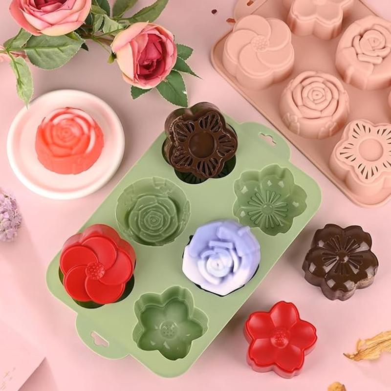 SU 플라워 실리콘 몰드, 6가지 꽃 모양 베이킹 몰드 - Soap Making Homemade 리뷰 및 가격