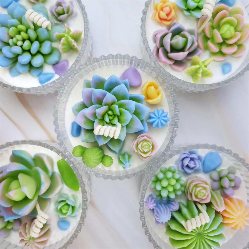 6pcs 다육 실리콘 양초 금형 양초 비누 만들기, 왁 - Soap Making Vendors 리뷰 및 가격