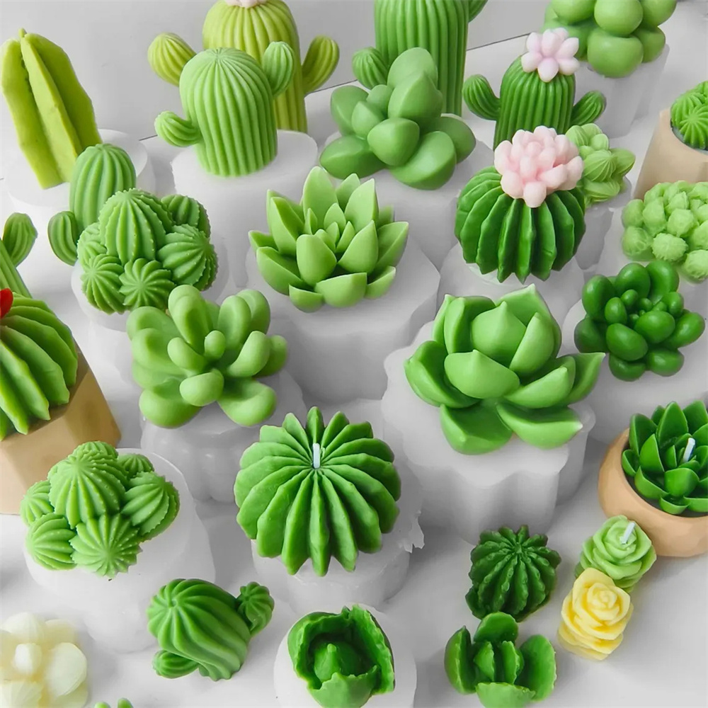 6pcs 다육 실리콘 양초 금형 양초 비누 만들기, 왁 - Soap Making Vendors 리뷰 및 가격