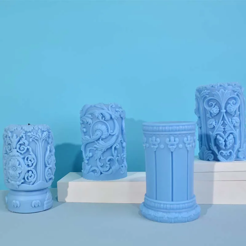 새겨진 로마 열 촛불 실리콘 금형 꽃 구호 실린더 비누 - Soap Making Vendors 리뷰 및 가격